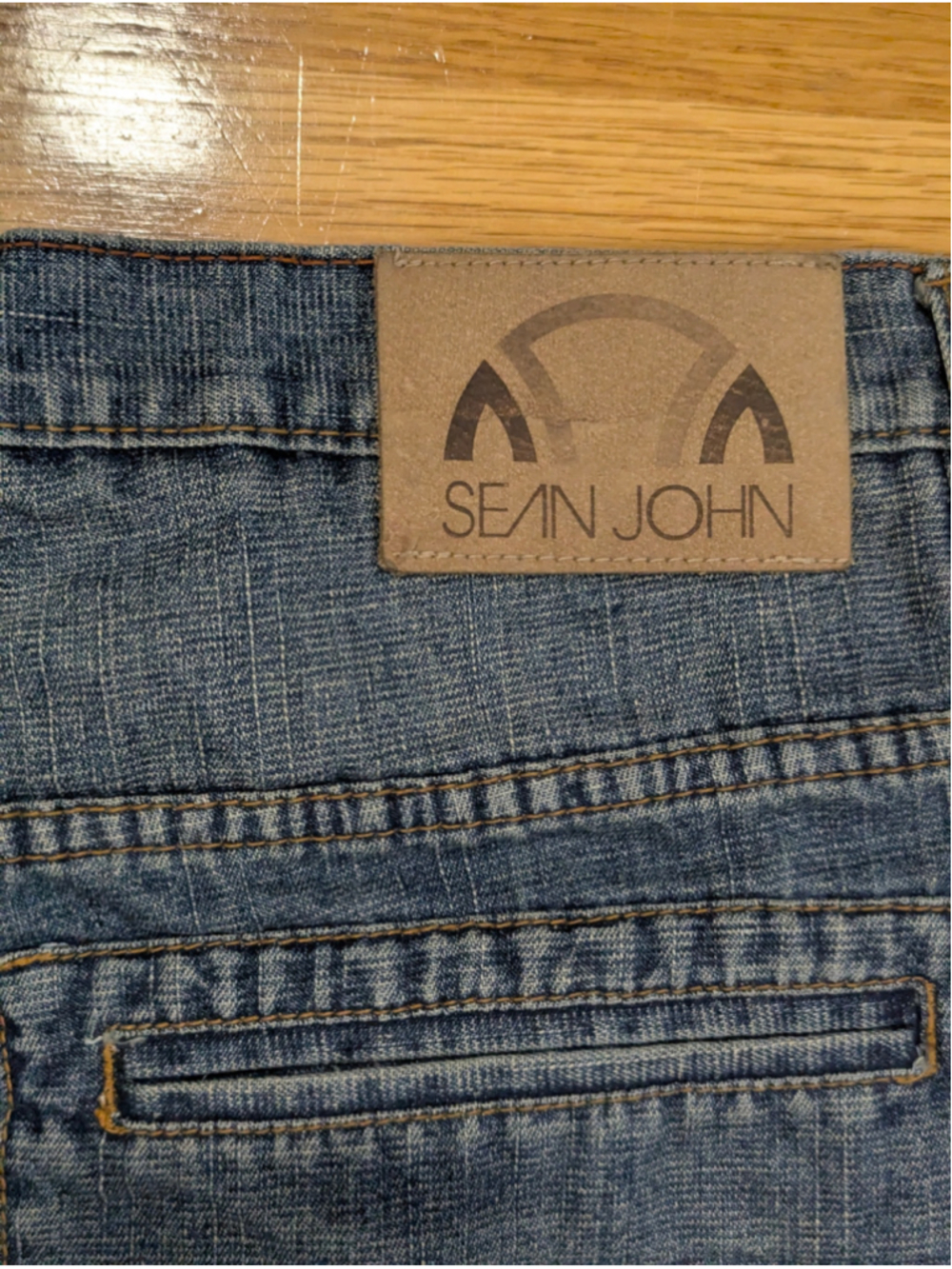 Sean John Jean Shorts Jorts Vintage 90s Denim Cargo Shorts Waist 38 - Picture 3 of 12